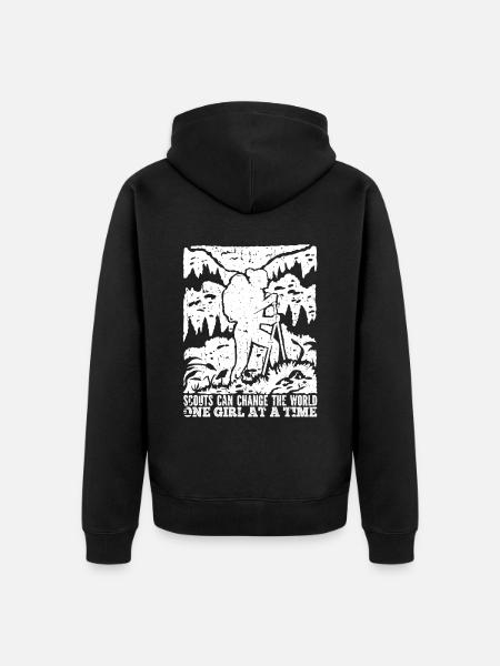 Boy Scout Girl - Unisex Premium Organic Zip Hoodie - black