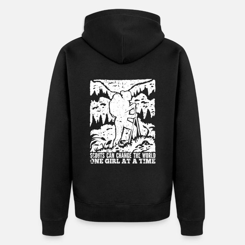 Pfadfinder Mädchen - Unisex Premium Bio Zip Hoodie - Schwarz
