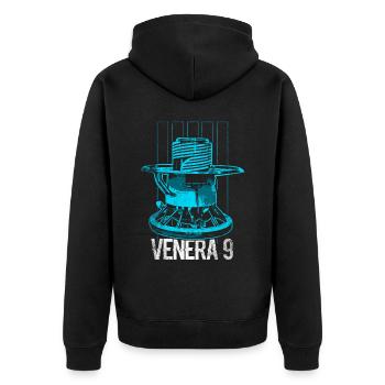 Venera 9 Venus Raumsonde - Unisex Premium Bio Zip Hoodie - Schwarz - Hinten - Nico (187cm)