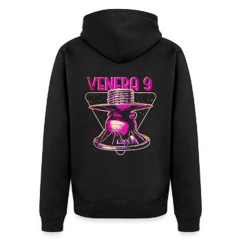 Venera 9 Venus Raumsonde - Unisex Premium Bio Zip Hoodie - Schwarz - Hinten - Nico (187cm)