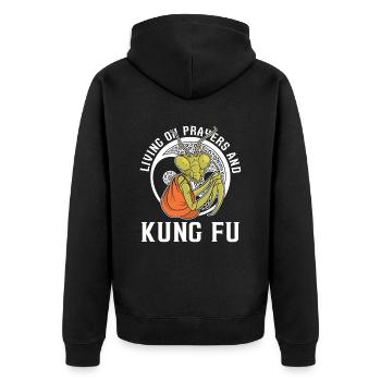 Kung Fu Great Praying Mantis Kung Fu - Unisex Premium Organic Zip Hoodie - black - Back - Nico (187cm)
