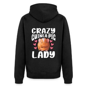 Meerschweinchen Geschenk Haustier Meerschweinchen - Unisex Premium Bio Zip Hoodie - Schwarz - Hinten - Nico (187cm)