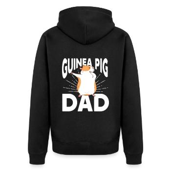 Meerschweinchen Geschenk Haustier Meerschweinchen - Unisex Premium Bio Zip Hoodie - Schwarz - Hinten - Nico (187cm)