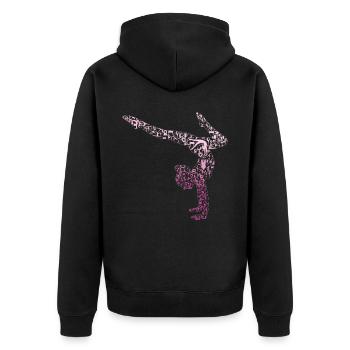 Rhythmische Kunstsportgymnastik - Unisex Premium Bio Zip Hoodie - Schwarz - Hinten - Nico (187cm)
