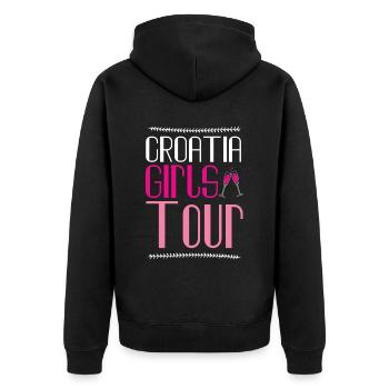 Tournée des filles en Croatie - Veste à capuche bio Premium Unisexe - noir - Dos - Nico (187cm)