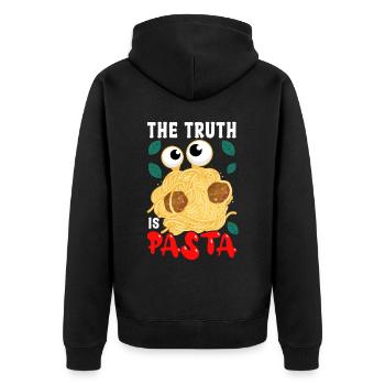 Monstre spaghetti volant FSM Pastafarian - Veste à capuche bio Premium Unisexe - noir - Dos - Nico (187cm)
