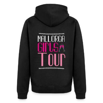 Mallorca Girls Tour - Unisex Premium Bio Zip Hoodie - Schwarz - Hinten - Nico (187cm)