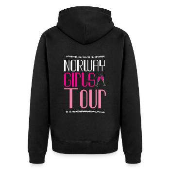 Tournée des filles de Norvège - Veste à capuche bio Premium Unisexe - noir - Dos - Nico (187cm)