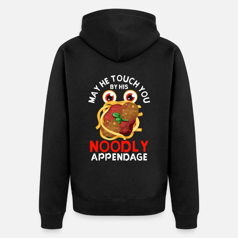 Monstre Spaghetti Volant Pastafarian - Veste à capuche bio Premium Unisexe - noir