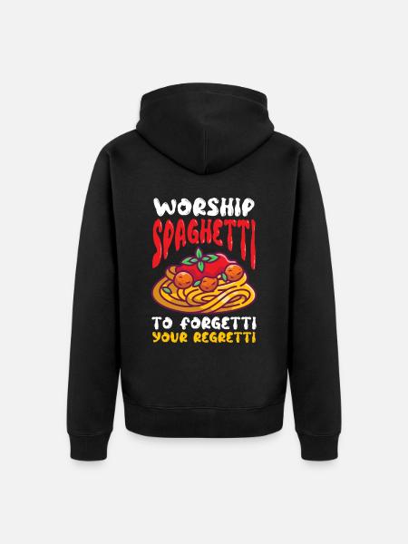 Flying Spaghetti Monster FSM Pastafarian - Unisex Premium Organic Zip Hoodie - black