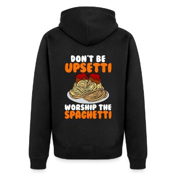 The Flying Spaghetti Monster - Unisex Premium Organic Zip Hoodie - black - Back - Nico (187cm)