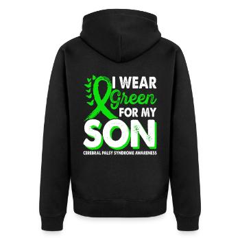 Portez du vert pour le Mois de la sensibilisation pour - Veste à capuche bio Premium Unisexe - noir - Dos - Nico (187cm)