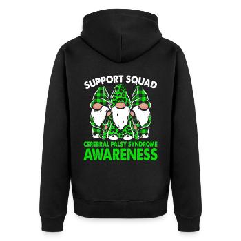 Support Squad Cerebral palsy syndrome - Unisex Premium Organic Zip Hoodie - black - Back - Nico (187cm)