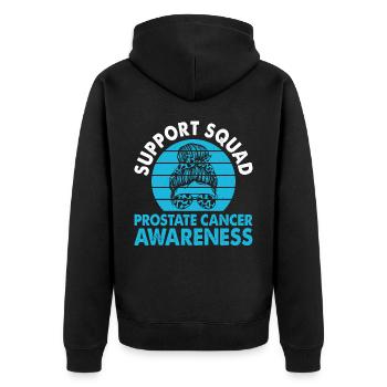 Support Squad Prostatakrebs Awareness Month Blue - Unisex Premium Bio Zip Hoodie - Schwarz - Hinten - Nico (187cm)