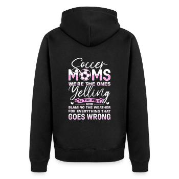 Fußball-Mutter Gameday Soccer Mom - Unisex Premium Bio Zip Hoodie - Schwarz - Hinten - Nico (187cm)