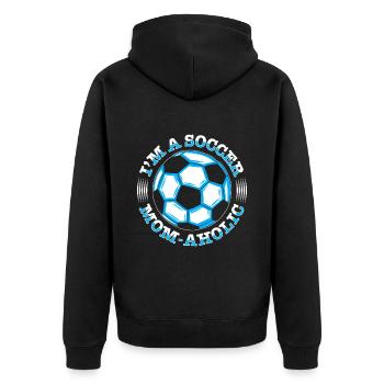 Fußball-Mutter Gameday Soccer Mom - Unisex Premium Bio Zip Hoodie - Schwarz - Hinten - Nico (187cm)