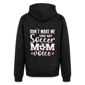 Fußball-Mutter Gameday Soccer Mom - Unisex Premium Bio Zip Hoodie - Schwarz - Hinten - Nico (187cm)