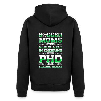 Fußball-Mutter Gameday Soccer Mom - Unisex Premium Bio Zip Hoodie - Schwarz - Hinten - Nico (187cm)