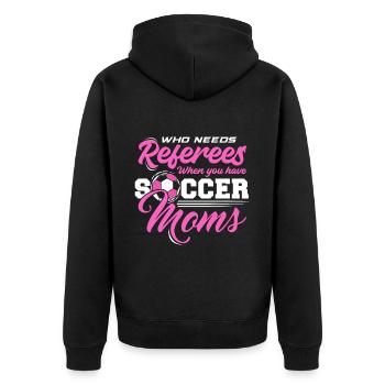 Fußball-Mutter Gameday Soccer Mom - Unisex Premium Bio Zip Hoodie - Schwarz - Hinten - Nico (187cm)