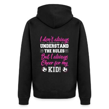 Fußball-Mutter Gameday Soccer Mom - Unisex Premium Bio Zip Hoodie - Schwarz - Hinten - Nico (187cm)