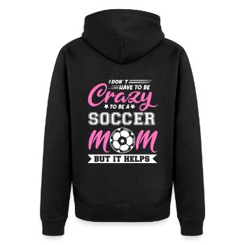 Fußball-Mutter Gameday Soccer Mom - Unisex Premium Bio Zip Hoodie - Schwarz - Hinten - Nico (187cm)