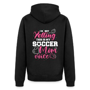 Fußball-Mutter Gameday Soccer Mom - Unisex Premium Bio Zip Hoodie - Schwarz - Hinten - Nico (187cm)