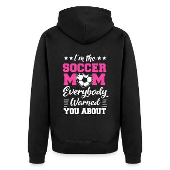 Fußball-Mutter Gameday Soccer Mom - Unisex Premium Bio Zip Hoodie - Schwarz - Hinten - Nico (187cm)