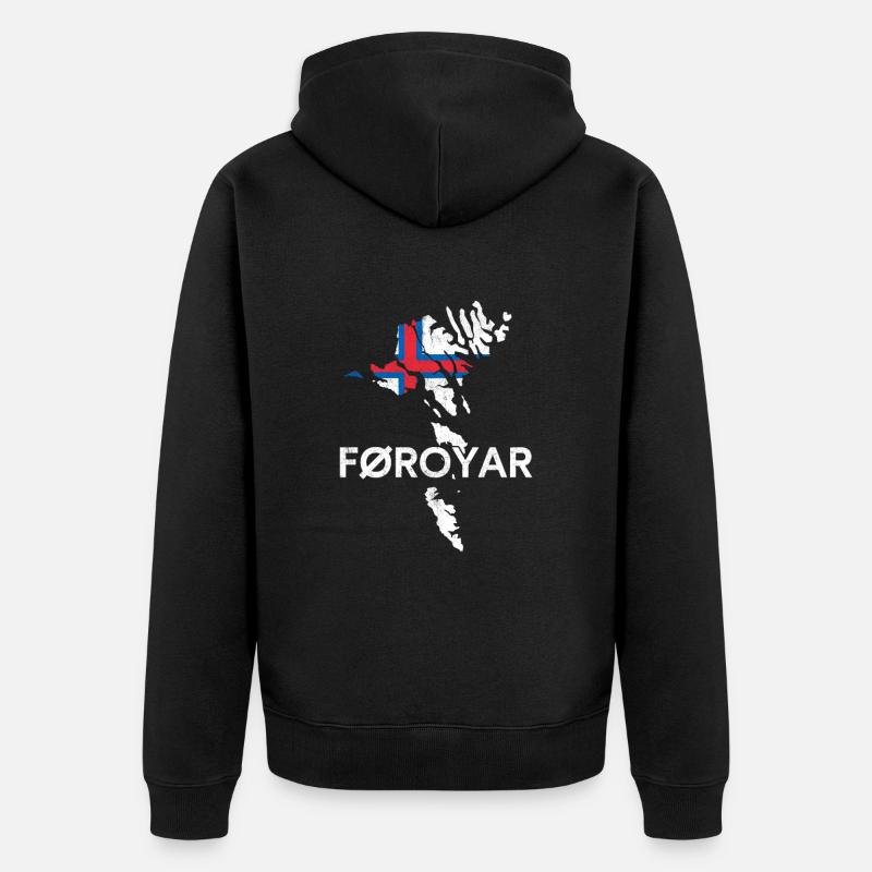 Îles Féroé, Flag Îles Féroé - Veste à capuche bio Premium Unisexe - noir