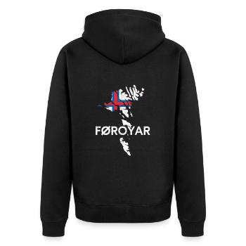 faroe islands, flag faroe islands - Unisex Premium Bio Zip Hoodie - Schwarz - Hinten - Nico (187cm)