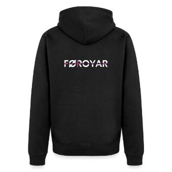 faroe islands, flag faroe islands - Unisex Premium Bio Zip Hoodie - Schwarz - Hinten - Nico (187cm)