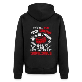 Motorsport Auto Tuning Automotive - Unisex Premium Organic Zip Hoodie - black - Back - Nico (187cm)