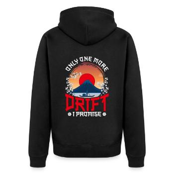 Motorsport Only One More Drift I Promise - Unisex Premium Organic Zip Hoodie - black - Back - Nico (187cm)