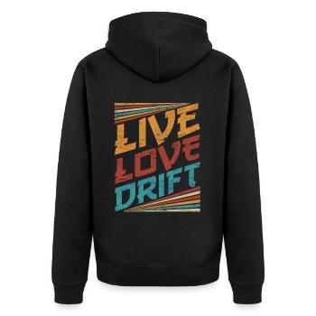 Live Love Drift Motorsport Auto Tuning Automotive - Unisex Premium Organic Zip Hoodie - black - Back - Nico (187cm)