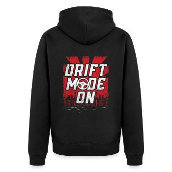 Drift Mode On Motorsport Auto Tuning Automotive - Unisex Premium Bio Zip Hoodie - Schwarz - Hinten - Nico (187cm)