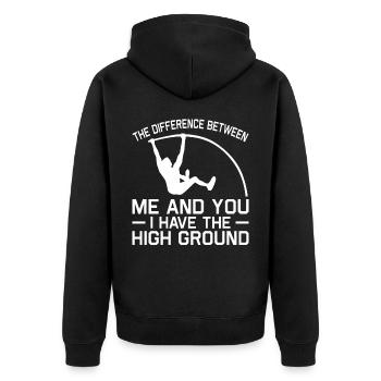 Stabhochsprung Stabspringer Leichtathletik - Unisex Premium Bio Zip Hoodie - Schwarz - Hinten - Nico (187cm)