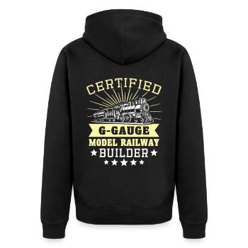 Gartenbahn Garteneisenbahn Spur G - Unisex Premium Bio Zip Hoodie - Schwarz - Hinten - Nico (187cm)