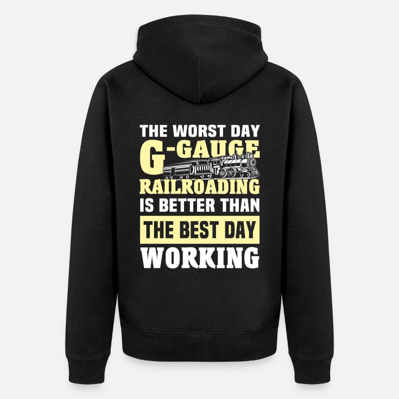 Gartenbahn Garteneisenbahn Spur G - Unisex Premium Bio Zip Hoodie - Schwarz