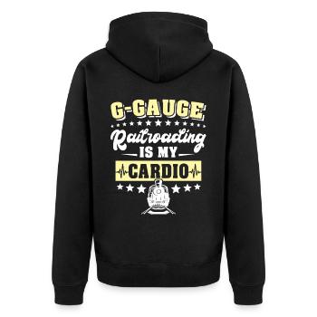Gartenbahn Garteneisenbahn Spur G - Unisex Premium Bio Zip Hoodie - Schwarz - Hinten - Nico (187cm)