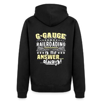 Gartenbahn Garteneisenbahn Spur G - Unisex Premium Bio Zip Hoodie - Schwarz - Hinten - Nico (187cm)