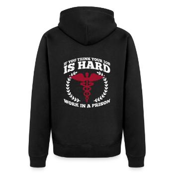 Design Der Justizvollzugsschwester Für Die - Unisex Premium Organic Zip Hoodie - black - Back - Nico (187cm)
