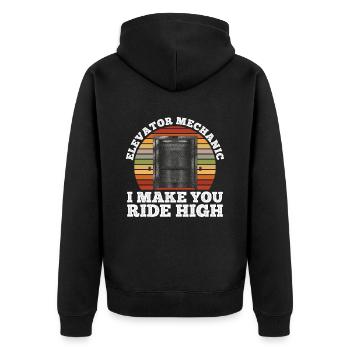 Aufzugsmechaniker-design Für Aufzugsinspektor - Unisex Premium Organic Zip Hoodie - black - Back - Nico (187cm)