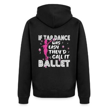 Tap Dance - Clogging Dance - Funny Tap Dancing - Unisex Premium Bio Zip Hoodie - Schwarz - Hinten - Nico (187cm)