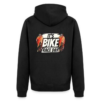 Es Ist Der Tag Des Radrennens Fahrrad Radrennen - Unisex Premium Bio Zip Hoodie - Schwarz - Hinten - Nico (187cm)