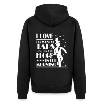 Tap Dance - Clogging Dance - Tap Dancing - Unisex Premium Bio Zip Hoodie - Schwarz - Hinten - Nico (187cm)