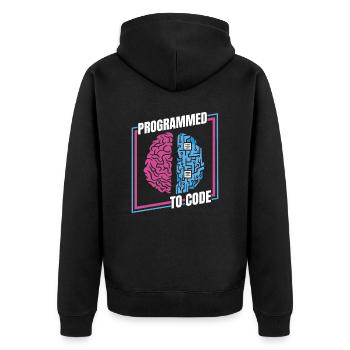 Développeur Coder Programmeur Cerveau - Veste à capuche bio Premium Unisexe - noir - Dos - Nico (187cm)