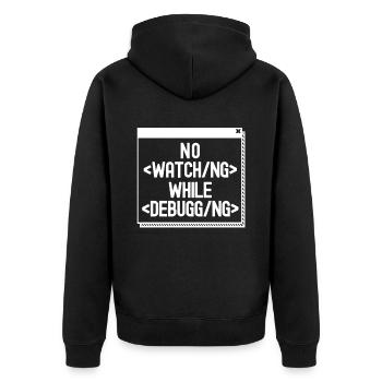 Developer Coder Programmer - Unisex Premium Organic Zip Hoodie - black - Back - Nico (187cm)
