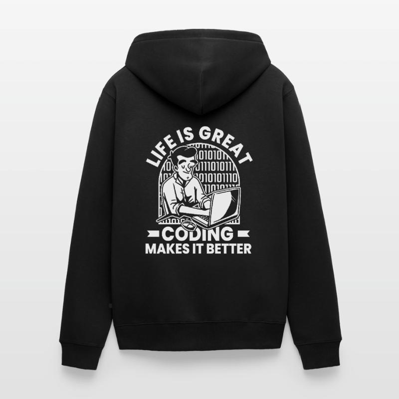 Développeur Coder Programmeur Humour Veste à capuche bio Premium Unisexe