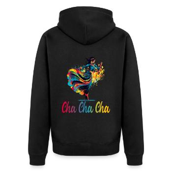 Cha Cha Cha Tanz Kubanischer Tanz Kuba Urlaub - Unisex Premium Bio Zip Hoodie - Schwarz - Hinten - Nico (187cm)