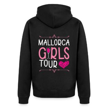 Mallorca Girls Tour - Unisex Premium Bio Zip Hoodie - Schwarz - Hinten - Nico (187cm)