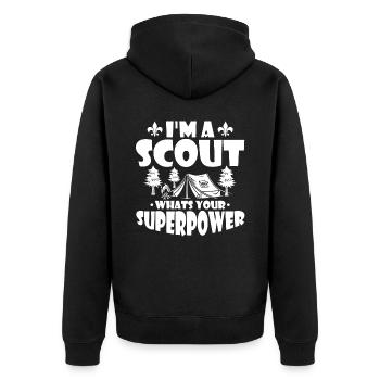 Boy Scout drôle - Veste à capuche bio Premium Unisexe - noir - Dos - Nico (187cm)